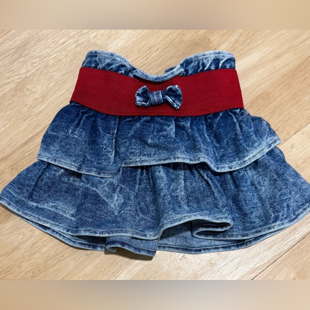 EUC 2T girls layered skirt, acid wash denim, Brand is Sparkle